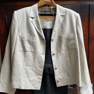 Vintage Kasper linen/rayon blend summer suit, three pieces, size 14.